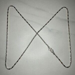 18" Sterling‎ Silver 925 Bead Chain Necklace Lobster Clasp Elegant Everyday
